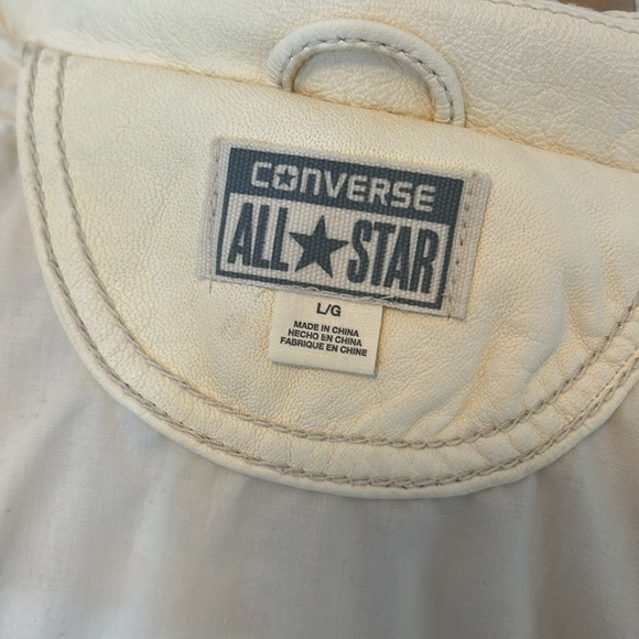 Converse Leather Moto Jacket Pale Yellow - Picture 7 of 9